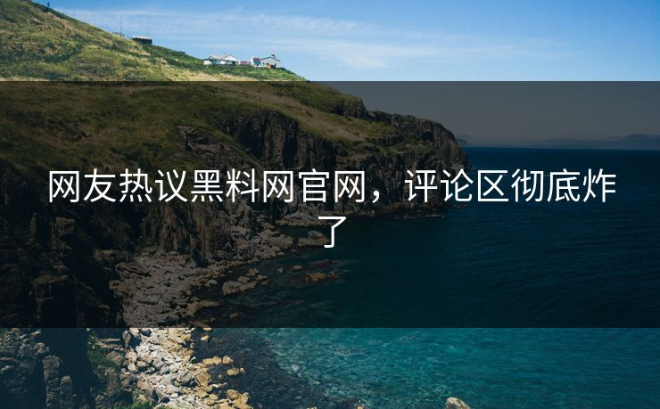 网友热议黑料网官网，评论区彻底炸了
