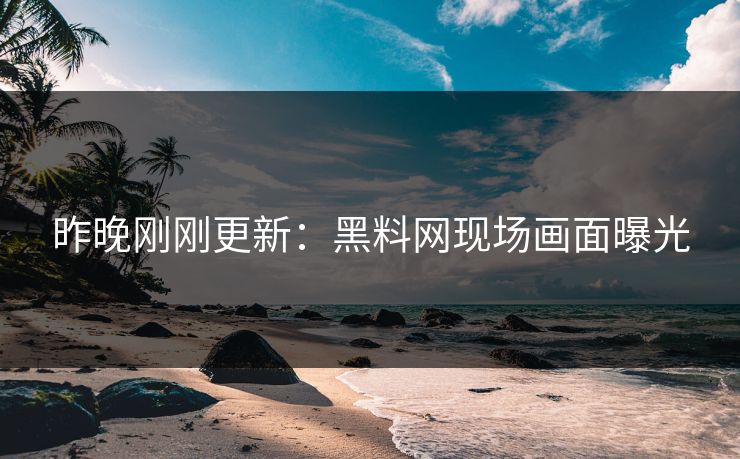 昨晚刚刚更新：黑料网现场画面曝光