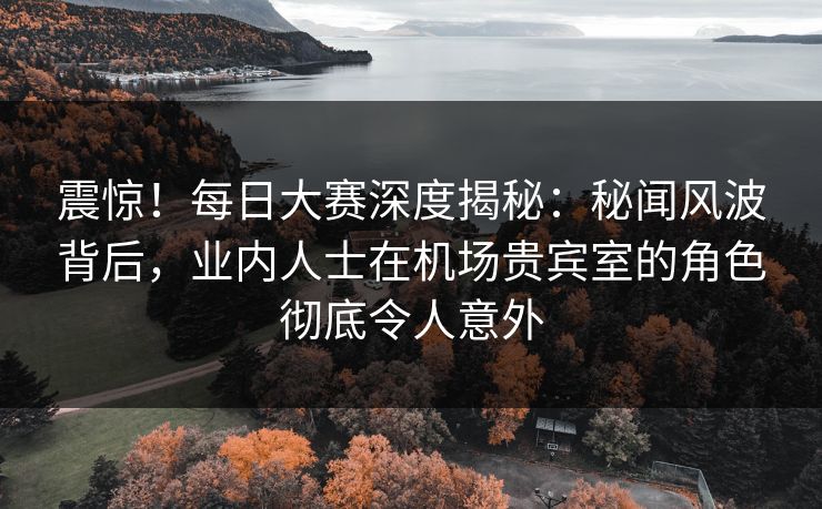 震惊！每日大赛深度揭秘：秘闻风波背后，业内人士在机场贵宾室的角色彻底令人意外