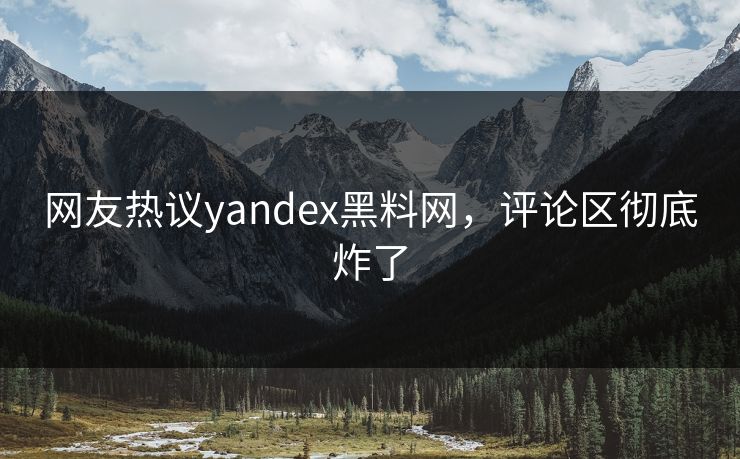 网友热议yandex黑料网，评论区彻底炸了