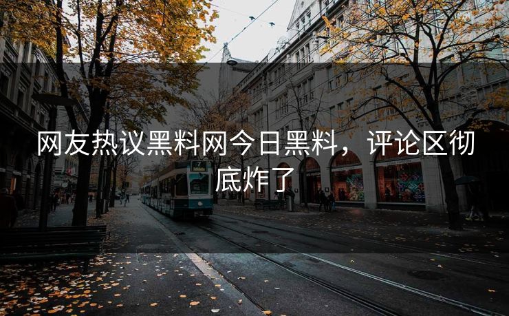 网友热议黑料网今日黑料，评论区彻底炸了