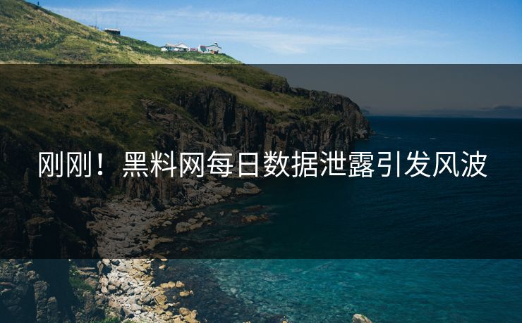 刚刚！黑料网每日数据泄露引发风波
