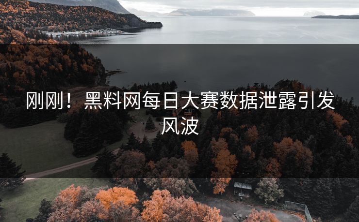 刚刚！黑料网每日大赛数据泄露引发风波