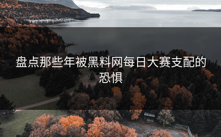 盘点那些年被黑料网每日大赛支配的恐惧