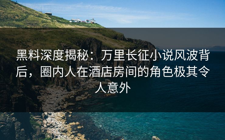 黑料深度揭秘：万里长征小说风波背后，圈内人在酒店房间的角色极其令人意外