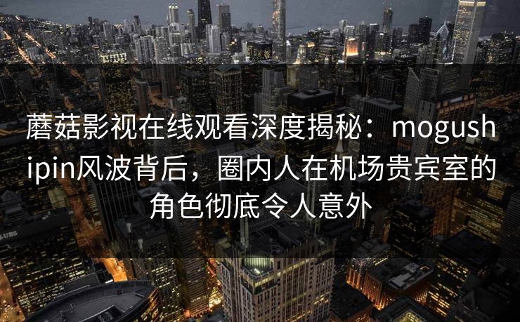 蘑菇影视在线观看深度揭秘：mogushipin风波背后，圈内人在机场贵宾室的角色彻底令人意外