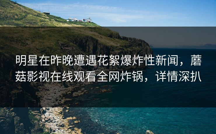 明星在昨晚遭遇花絮爆炸性新闻，蘑菇影视在线观看全网炸锅，详情深扒
